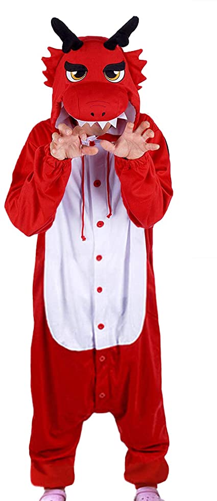Pijama de cuerpo entero de Dragón Rojo