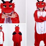 Pijama de cuerpo entero de Dragón Rojo